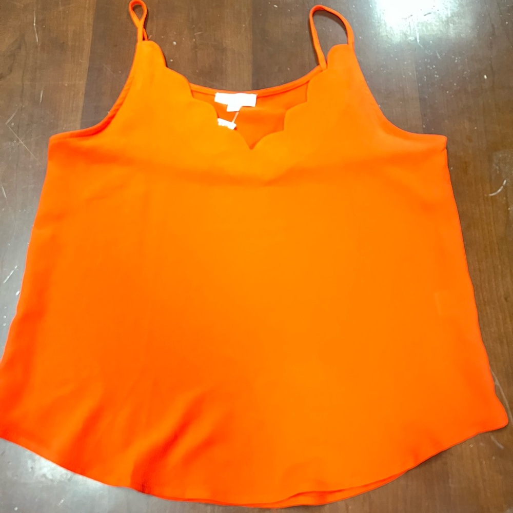 NWT E&M Vibrant red Camisole with Spaghetti Straps blouse. Size large